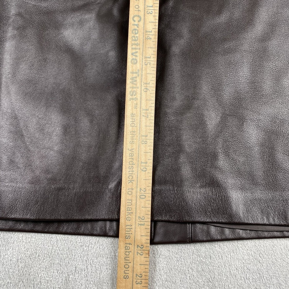 Lauren Ralph Lauren LRL Skirt Womens Sz 8 Brown Leather Pencil Western Boho 90s - Picture 12 of 13